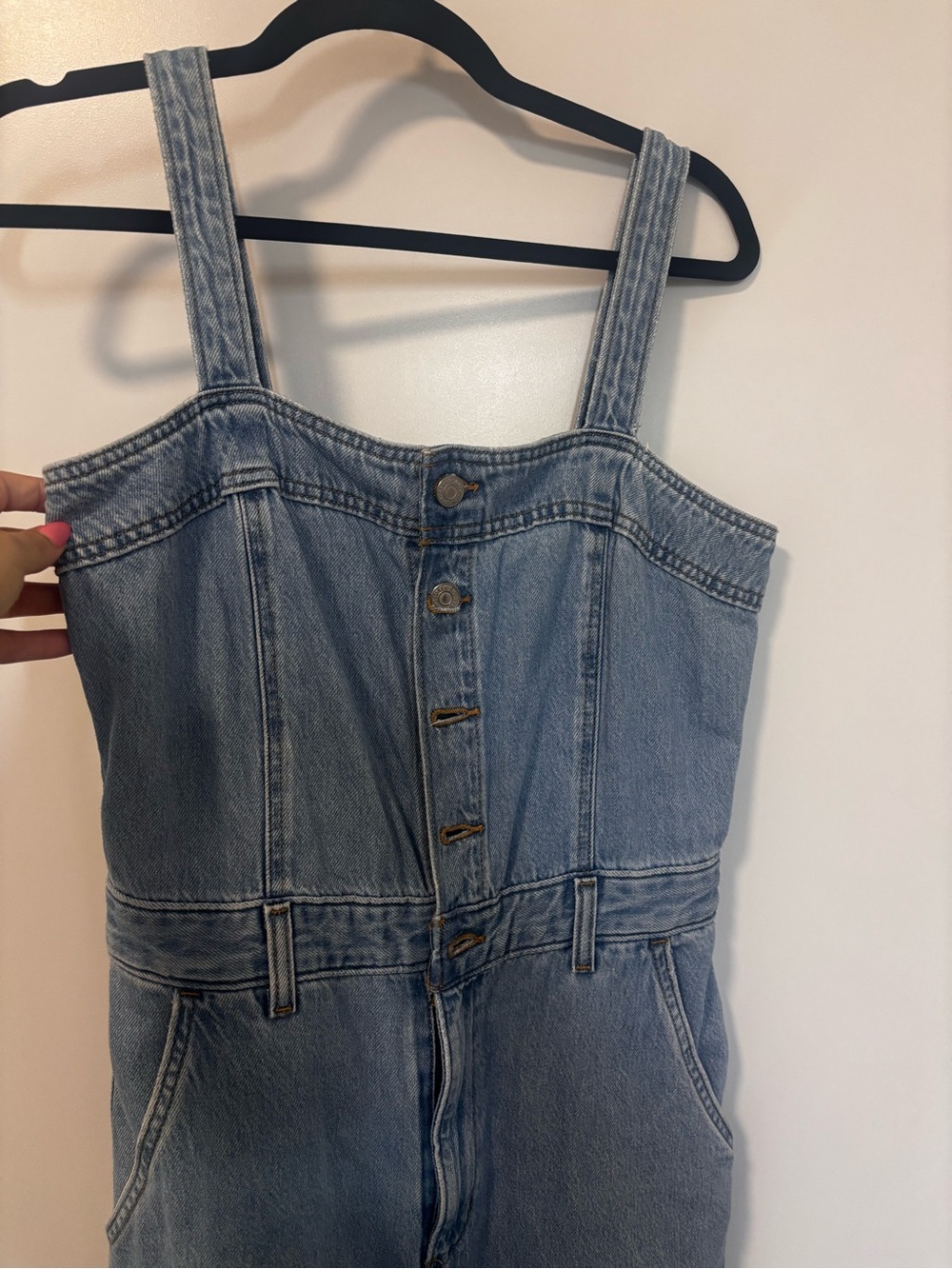 Levi’s Light Blue Denim Wide-Leg Jumpsuit - Picture 6 of 7